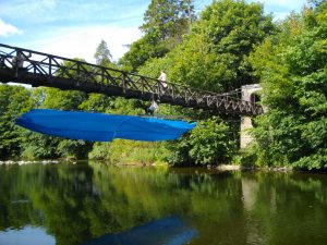 Abseiling off Sizergh Bridge for re-decoration works